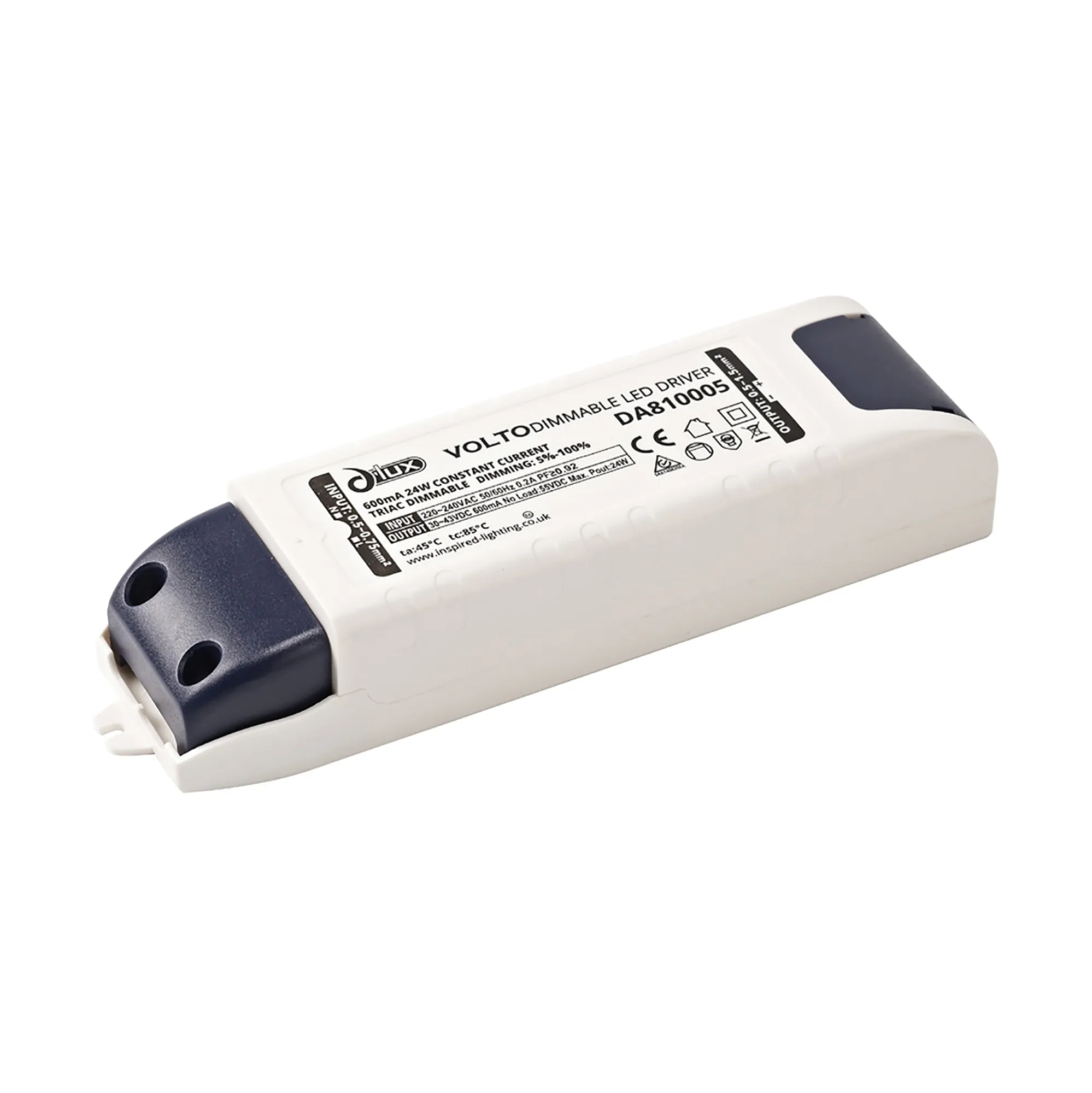 DA810005  Volto, 24W Constant Current 600mA Triac Dimmable LED Driver 27-40V